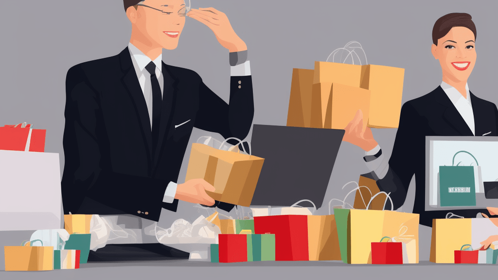 Illustration of Shopping and Online